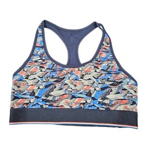 4 Laps Circuit Sports Bra In Confetti Camo Blue Size S NWT MSRP $58